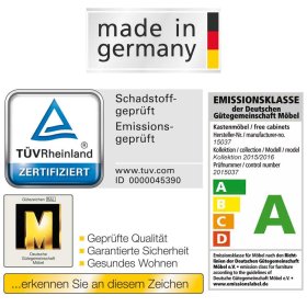 Nachtkommode Andryas in Weiß mit Glas – Ansicht 3