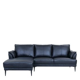 Wohnzimmer Couch Yanatada in Schwarz aus Echtleder – Ansicht 3