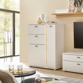 Kommode Luzillo - Weiß und Wildeichefarben in modernem Design – Ansicht 8