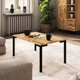 Wohnzimmer Tisch Yalley aus Wildeiche Massivholz im Skandi Design – Ansicht 3