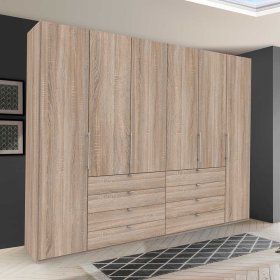 Großer Kombi Kleiderschrank Gehvonda in Eiche Sägerau 4 türig mit Schubladen – Ansicht 3