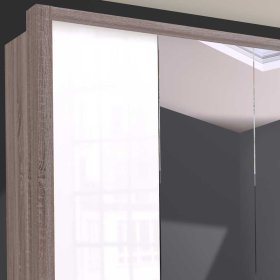 Großer Kleiderschrank Yunidra mit Spiegel 3 türig – Ansicht 5