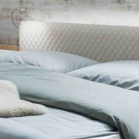 Doppelbett Privira in Beige und Eiche Bianco mit LED Beleuchtung – Ansicht 4