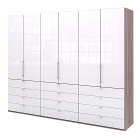 XXL Schlafzimmerkleiderschrank Yunidra mit Falttüren und vielen Schubladen – Ansicht 1