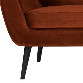 Samtstoff Couch Choicon in Rostfarben und Schwarz 56 cm Sitztiefe – Ansicht 6