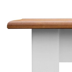 Sofa Tisch Corao in Weiß mit Massivholzplatte – Ansicht 3