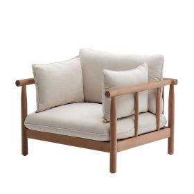 Garten Sessel Carmel aus Eukalyptusholz und Webstoff – Ansicht 1