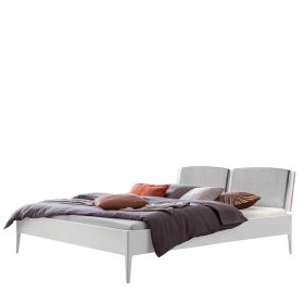 Modernes Doppelbett weiß Chicola 216 cm tief 82 cm Kopfteil – Ansicht 1