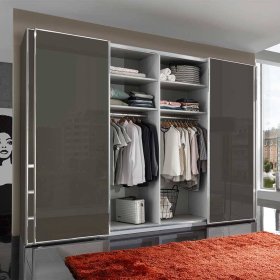 Schlafzimmerkleiderschrank Kanados mit Schwebetüren in Braun – Ansicht 3