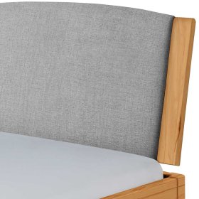 Doppelbett Wildbuche Natur Nadia mit Polster Kopfteil in Grau – Ansicht 5