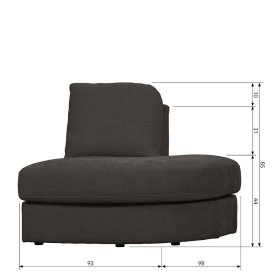 Modulsofa Abschluss Element rechts Trois in Anthrazit 93 cm breit – Ansicht 16
