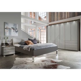 Schlafzimmer Set Kosnira in Braun und Hellgrau Made in Germany (vierteilig) – Ansicht 2