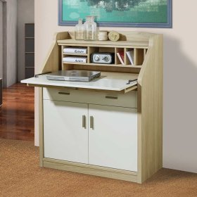 Schreibsekretär Pam in Cremefarben und Eiche Bianco Made in Germany – Ansicht 2