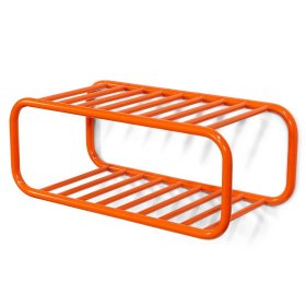 Retrostil Schuhregal Biancaneve in Orange mit zwei Schuhgittern – Ansicht 1