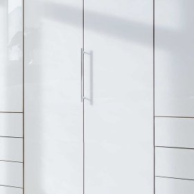 Schlafzimmerkleiderschrank Waluva in Weiß und Eiche Bianco mit Falttüren – Ansicht 4