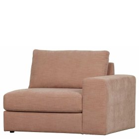 Rosa Einsitzer Modul Couch Oktamian aus Webstoff mit Armlehne rechts – Ansicht 1