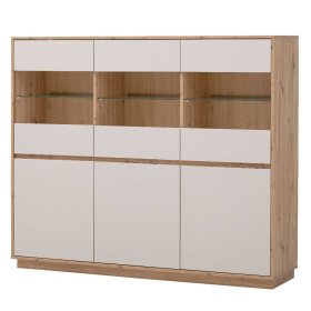 Highboard Vitrine Ikba mit Glastüren 164 cm breit – Ansicht 1