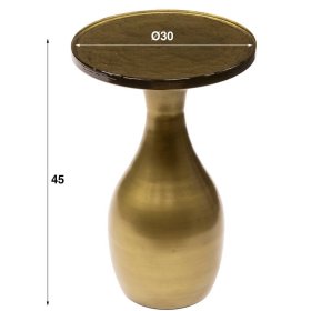 Beistelltisch Sofa Vision in Altgoldfarben aus Gussglas und Metall – Ansicht 6