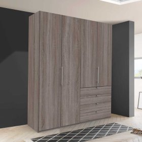 Kleiderschrank Jugendzimmer Vasilio in Eiche Trüffelfarben 2 türig – Ansicht 3