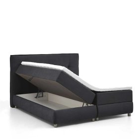 Boxspringbett Vindo in Schwarz Webstoff mit Stauraum – Ansicht 5