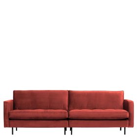 Dreier Sofa Klasvan in Bezug aus Samt in Kastanie 275 cm breit – Ansicht 2