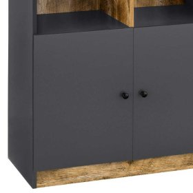 Wohnzimmerregal Kanama in Dunkelgrau und Holzoptik Eiche verwittert – Ansicht 6