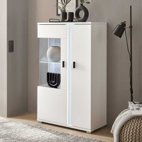 Highboard Constantin mit LED Beleuchtung - Glastür links – Ansicht 2