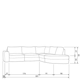 Ecksofa Beige Pilamonia 301 cm breit in modernem Design – Ansicht 12