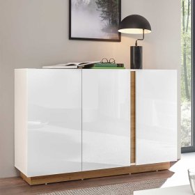 Sideboard Franvos im Skandi Design in Weiß und Wildeichefarben – Ansicht 2