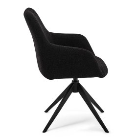 Esszimmerarmlehnstuhl Venditora in Schwarz um 360 Grad drehbar (2er Set) – Ansicht 4