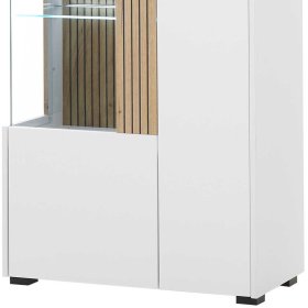 Wohnzimmer Vitrine Saladd in modernem Design mit zwei Glasböden – Ansicht 5