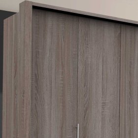 Moderner Jugendkleiderschrank Vasilio in Eiche Trüffelfarben mit Falttüren – Ansicht 5