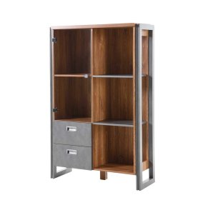 Loft Highboard Ceusenia in Eiche dunkel Schiefer Grau – Ansicht 1