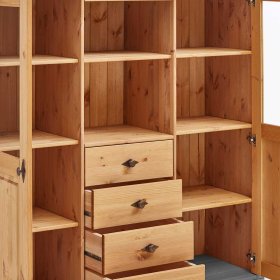Highboard Viaduca in Grau Kiefer teilmassiv 145 cm hoch – Ansicht 8