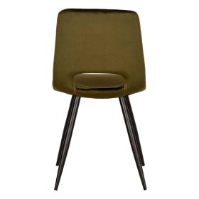 Polsterstuhl modern Set Giannas mit Samt Bezug in Oliv Grün (2er Set) – Ansicht 4