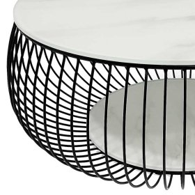 Sofatisch Santyra mit Drahtgestell in runder Form – Ansicht 4