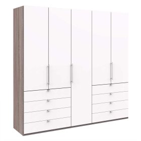 Gleittüren Ankleideschrank Rarian mit acht Schubladen modern – Ansicht 1