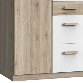 Schlafzimmerschrank Nokadura in Eiche San Remo und Weiß – Ansicht 3