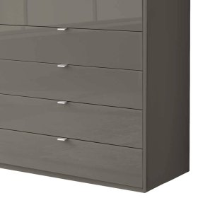 Kleiderschrank Boplaroma mit fünf Schubladen Front glasbeschichtet – Ansicht 3