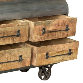 Sideboard Tamila aus Mangobaum Massivholz sandgestrahlt – Ansicht 5