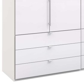 Großer Ankleidefalttürenschrank Grinzia in Weiß mit modern – Ansicht 4