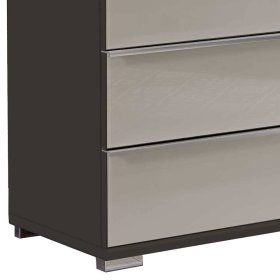 Modernes Sideboard Sanctos mit Metallgriffen Front glasbeschichtet – Ansicht 3