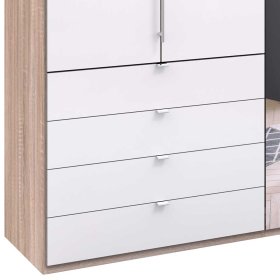Panorama Schlafzimmerschrank Andryas mit Falttüren Spiegel und Schubladen – Ansicht 4