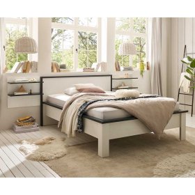 Französisches Bett Dionada im Landhausstil in Pinie Weiß (dreiteilig) – Ansicht 2
