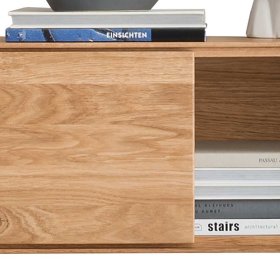 Design Wohnzimmerwand Rennia aus Wildeiche Massivholz geölt (dreiteilig) – Ansicht 4