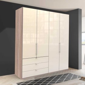 Luxus Kleiderschrank Codumenta in Cremefarben und Eiche Sägerau – Ansicht 3