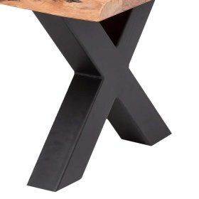 Sofa Tisch Feconda aus Akazie Massivholz mit X Gestell – Ansicht 4
