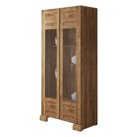 Wohnzimmervitrine Sascora aus Wildeiche Massivholz 90 cm – Ansicht 1