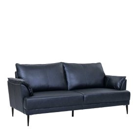 Ledersofa Yanatada im Retrostil aus gedecktem Glattleder – Ansicht 2