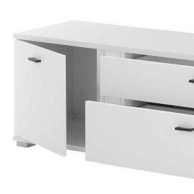 Wohnwand mit Beleuchtung Constantin in modernem Design in Weiß (vierteilig) – Ansicht 14